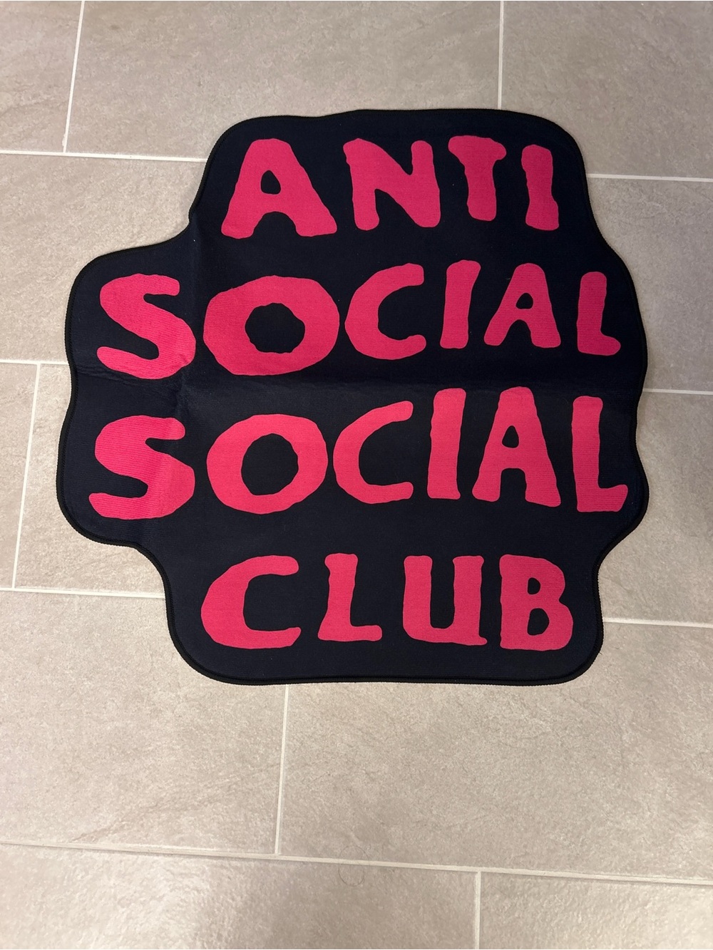 Anti Social Social Club ASSC Pink Logo Rug - Black/Pink